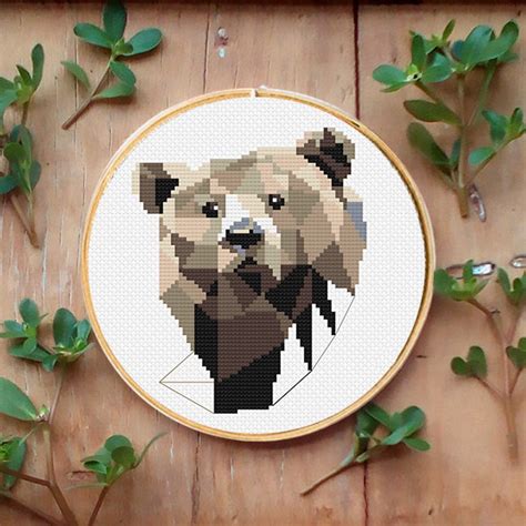 Bear small Cross stitch pattern Cross stitch PDF download | Etsy