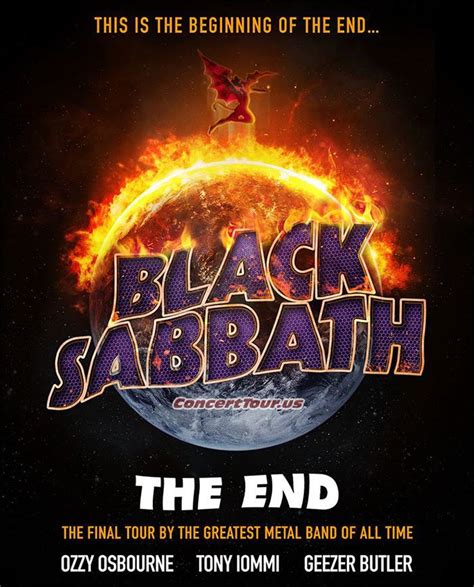 Black Sabbath 2016 Tour Dates | Black sabbath the end, Black sabbath, Black sabbath concert