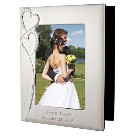 Personalized Wedding Romance Silver Photo Album with Frame