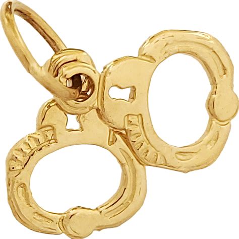 14K Gold Handcuffs Charm Police Law Enforcement Jewelry 14181339101 | eBay