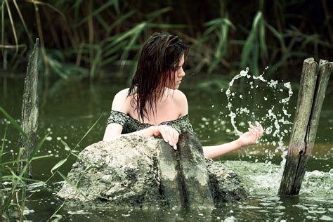 Free Images : water, nature, forest, grass, girl, woman, sunlight, flower, wild, model, spring ...