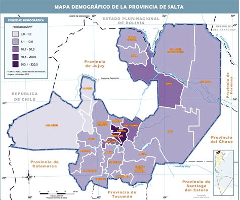 Demographic map of the Province of Salta | Gifex