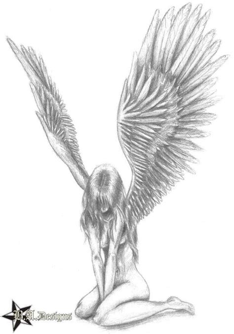 Drawings Of Angels and Simple Angel Sketch At Paintingvalley in 2020 ...