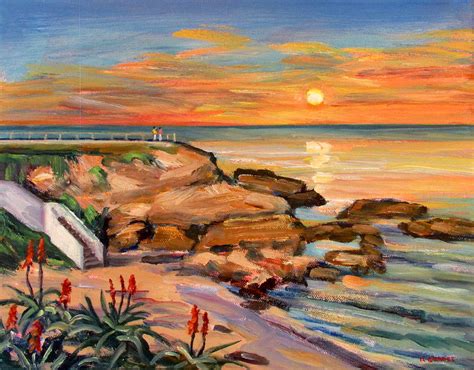 La Jolla Cove Sunset Painting by Robert Gerdes