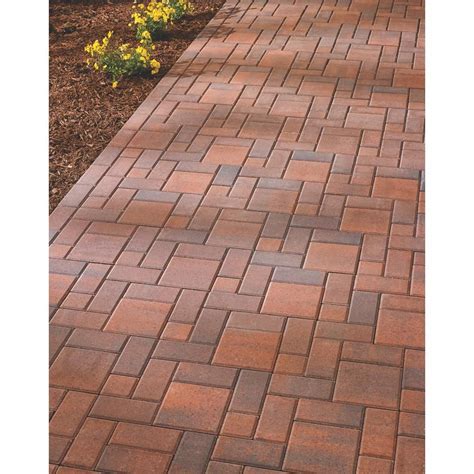 Oldcastle 8 in. x 4 in. 2.25 in. Red/Charcoal Concrete Holland Paver ...