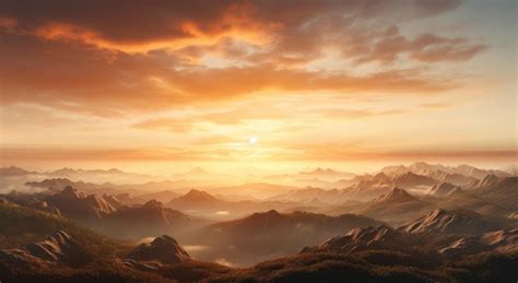 Premium AI Image | a sunrise over mountains in an animated scene