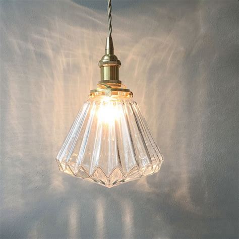 PLEVFOS LG109 Ribbed Glass Pendant Light Fixture