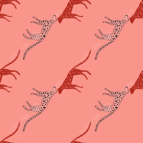 Hand Drawn Cute Leopard Seamless Pattern Background, Panther, Cheetah, Pattern Background Image ...