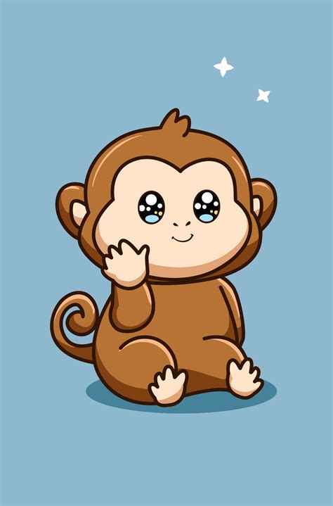 Cute Monkey Cartoon Character Vector Art At Vecteezy | The Best Porn Website