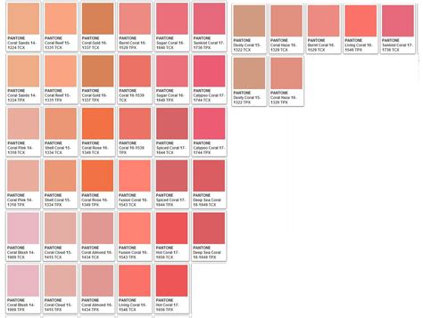 Corals | Colors name in english, Coral colour palette, Color names