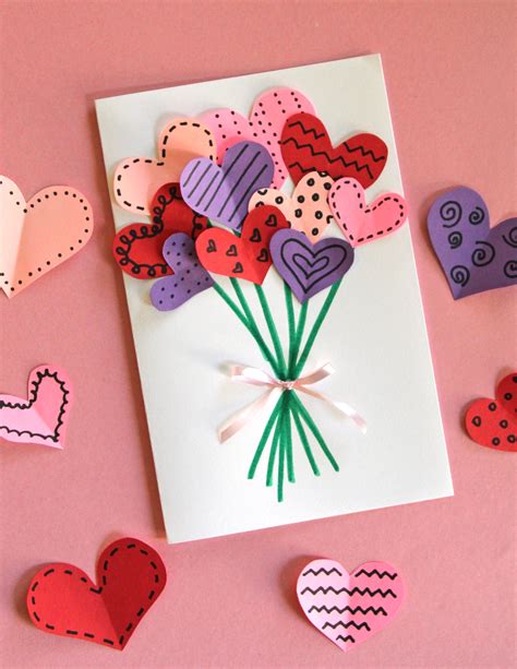 Bouquet of Hearts Card for Valentine's Day - Make and Takes