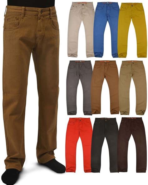 Men's Casual Colored Skinny Slim Fit Denim Jeans Pants Sizes 32 to 44 ...