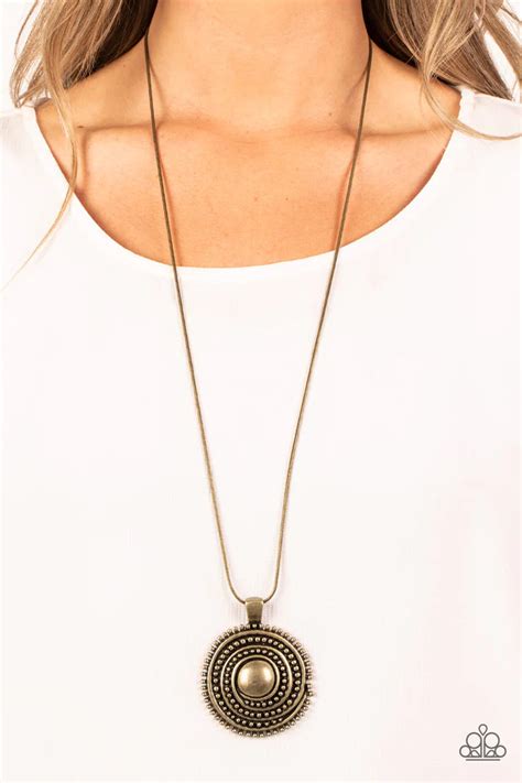 Long Necklace - Paparazzi Solar Swirl - Brass Necklace – A Finishing Touch Jewelry