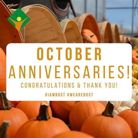 October Anniversaries! • Bost, Inc • Serving Individuals with ...