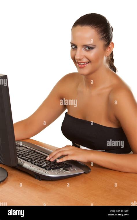 business woman at office desk Stock Photo - Alamy