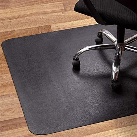 Office Chair Mat for Hardwood and Tile Floor, Black, Anti-Slip, Non-Curve, Under the Desk Mat ...