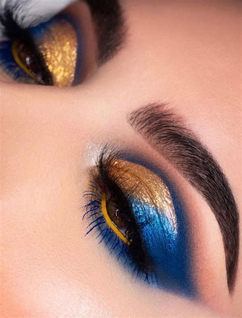 Blue And Gold Makeup Eye | Makeupview.co