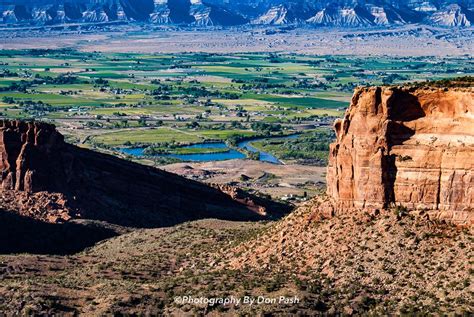 Colorado Grand Valley: I captured a scene of the fertile Grand Valley from Rim Rock Drive on top ...