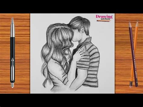 Drawing - Boy and Girl Kissing each other / How to Draw Boy and Girl Kissing sketch step by step ...