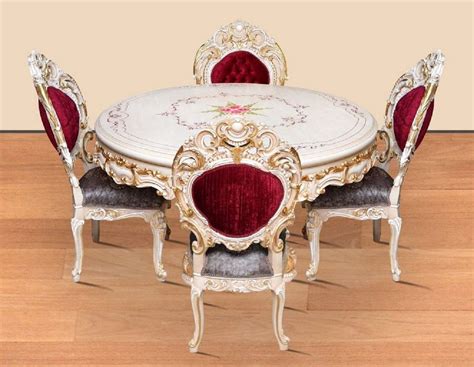 Casa Padrino baroque dining room set bordeaux red / gray / white / gold ...