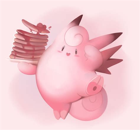 Pokémon Art Museum (floons: Clefable… with pancakes!) | Pokemon, 151 ...