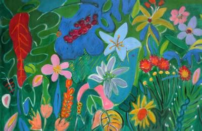 Brazil Landscape Painting - Tropical Garden | NOVICA