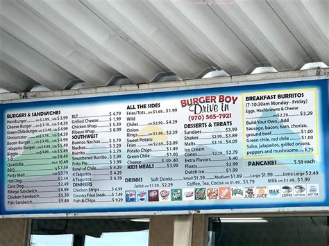 Online Menu of Burger Boy Drive In Restaurant, Cortez, Colorado, 81321 - Zmenu