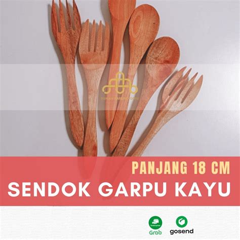 Sendok Garpu Kayu Set 18cm - Rumah Karung Goni