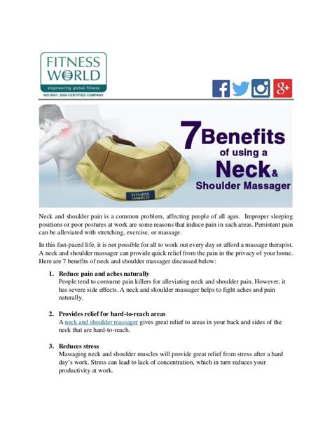 Benefits of using a neck and shoulder massager