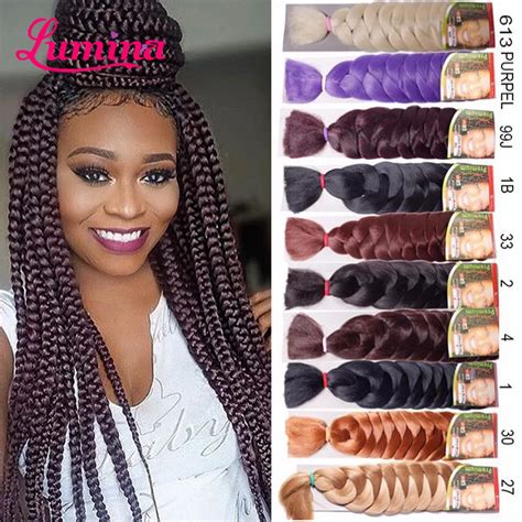 10pcs Epressions Kanekalon Braiding Hair 41" 165g Box Braid Extensions African Braids Hairpieces ...