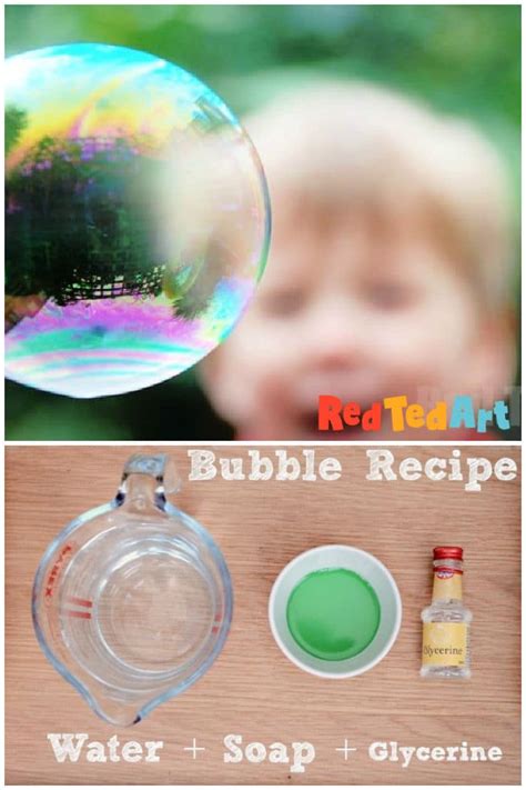 Easy Bubble Recipe - giant bubbles, bubble activities & more - Red Ted Art