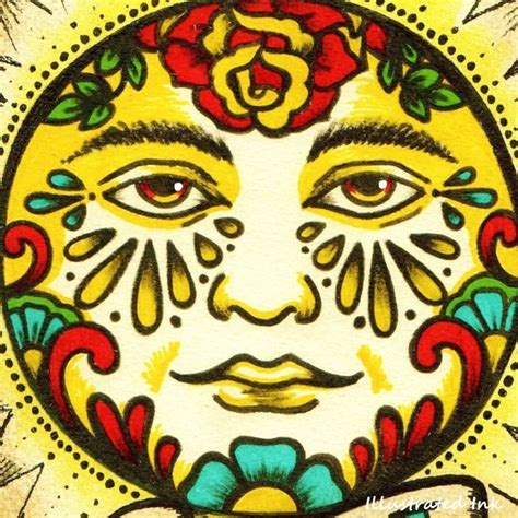 Mexican Folk Art Sun EL SOL Loteria Print 5 X 7 8 X 10 or 11 - Etsy