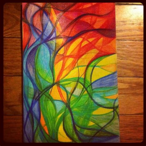 Colored pencil drawing, abstract art, colorful, flowing. Abstract Art ...