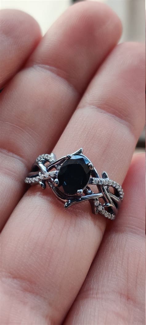 Enchanted Disney Villains Ring 2 CT Black Oval Cut Onyx & | Etsy