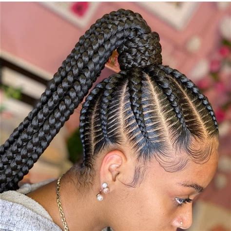 Cute Ponytail Braids | Goddess braids hairstyles, Braided cornrow hairstyles, Braided hairstyles