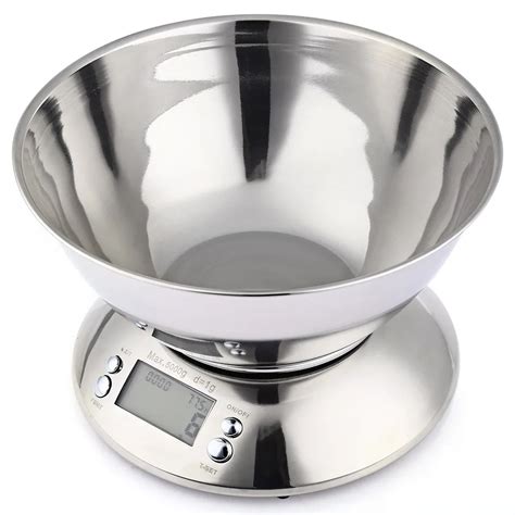 5kg Digital Kitchen Scale Stainless Steel Food Libra Weight Sensor LCD ...