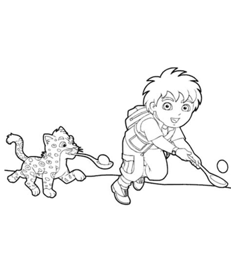 Diego Play with Baby Jaguar in Go Diego Go Coloring Page - NetArt