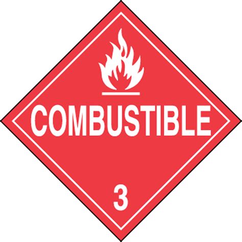 Hazard Class 3 Flammable Liquids (Combustible) DOT Placard MPL302