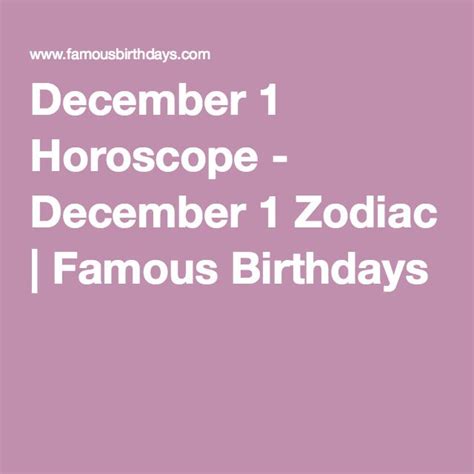 December 1 Horoscope - December 1 Zodiac | December 1st zodiac, Horoscope, Zodiac sign facts