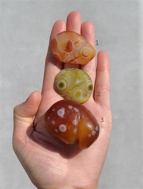 Gobi Desert Agate Tumble Stones Orbicular Eye Agate Orange - Etsy