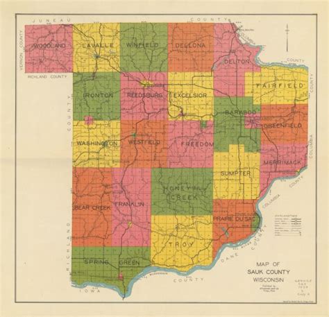 Map Of Sauk County Wisconsin - Alanna Leontyne