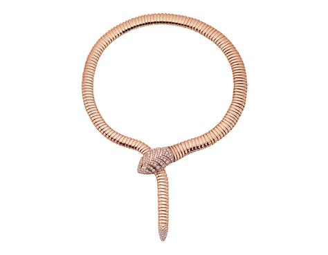 Rose gold Serpenti Necklace with 3.13 ct Diamonds | Bulgari Official Store