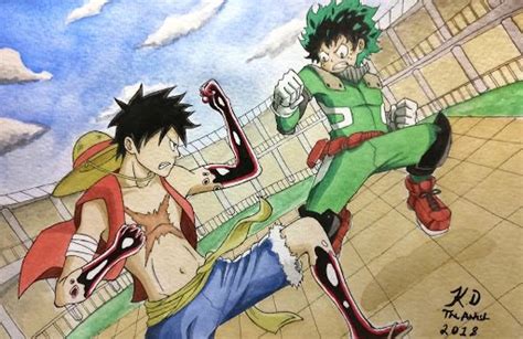 Luffy vs Deku Fanart | Anime Amino