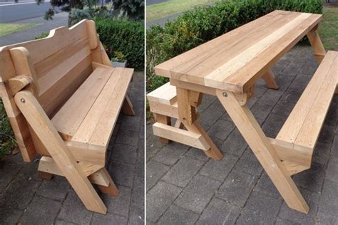 One Piece Folding Bench and Picnic Table Plans Downloadable | Etsy Ireland