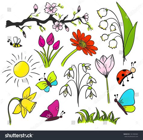 Spring Drawing Nature Sketch Illustration Stock Illustration 181496984 - Shutterstock