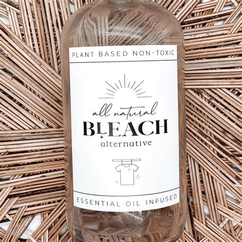 Bleach Label 32 Oz. Glass Bottle Label Laundry Label Essential Oil ...