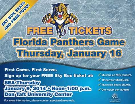 FREE Sky Box Tickets to the Florida Panthers Game: For NSU Students ...