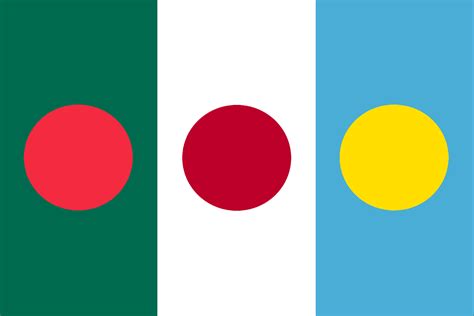 Flags of Bangladesh, Japan and Palau – Cyber Kingdom of Russell John