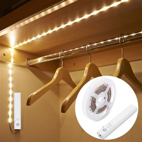 Flexible LED Strip with Motion Sensor Closet Light Bedroom Cabinet Night Light | eBay