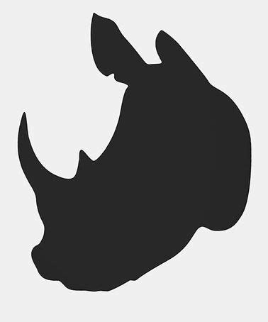 the silhouette of a rhino's head on a white background